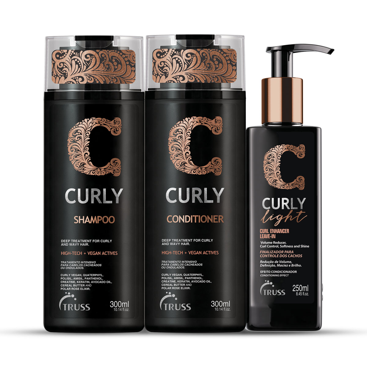 TRUSS Curly Hair Care Bundle with Curly Light