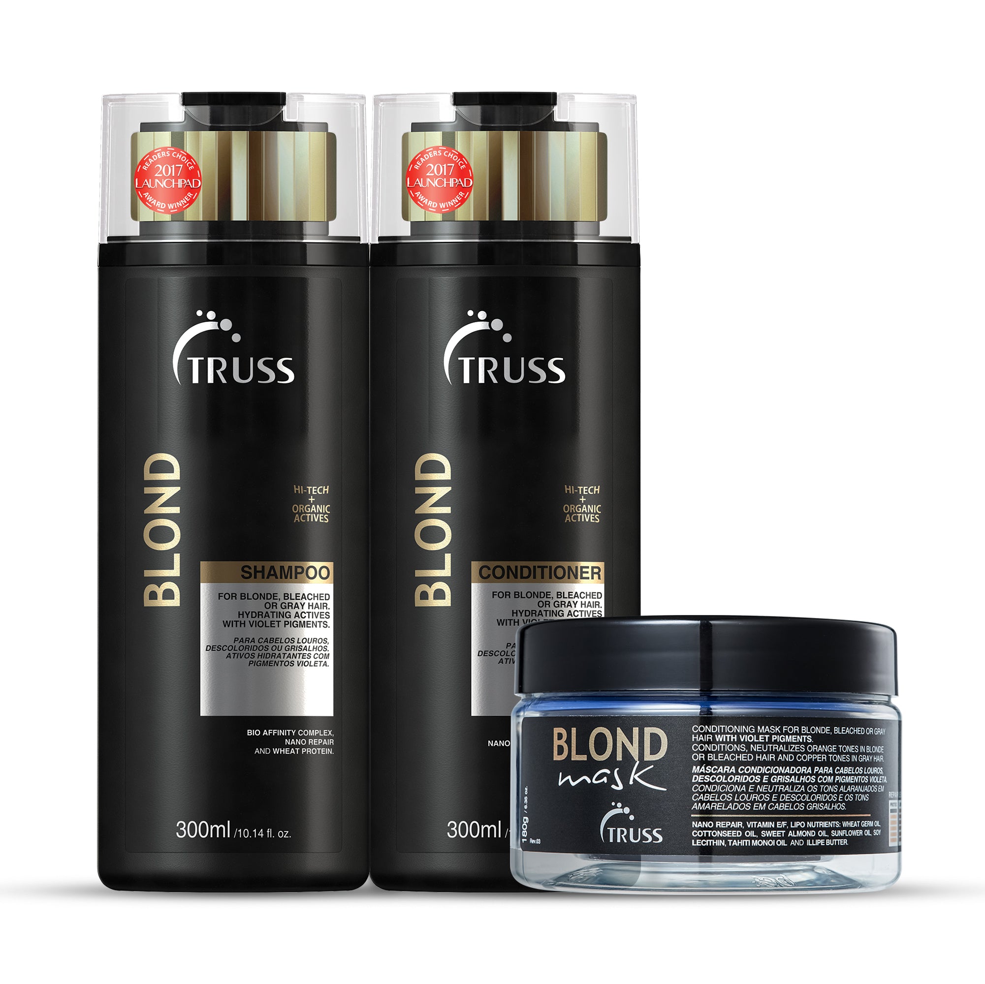 TRUSS Blond Hair care Bundle with Blond Shampoo, Conditioner and Mask