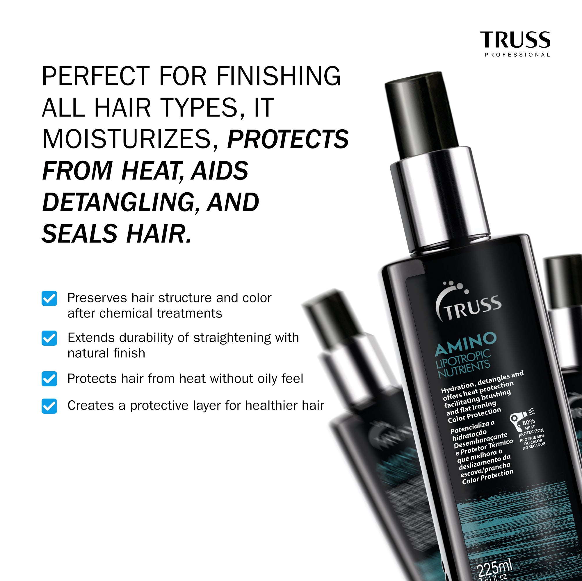 TRUSS Equilibrium Bundle with Amino Heat Protectant Leave-in for Oily Scalp