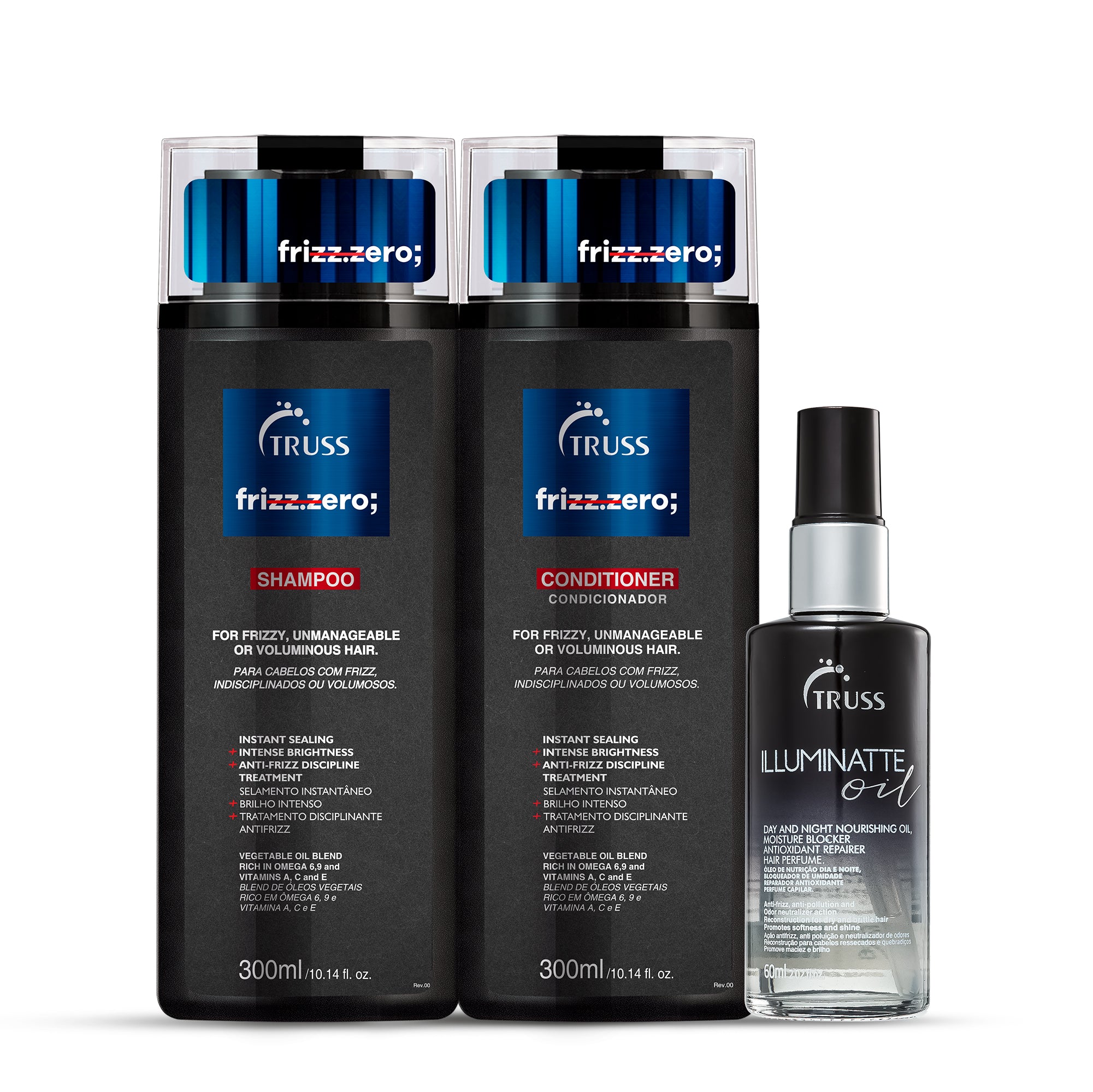 Frizz Zero Bundle with Illuminatte Oil for Silky, Frizz-free Hair