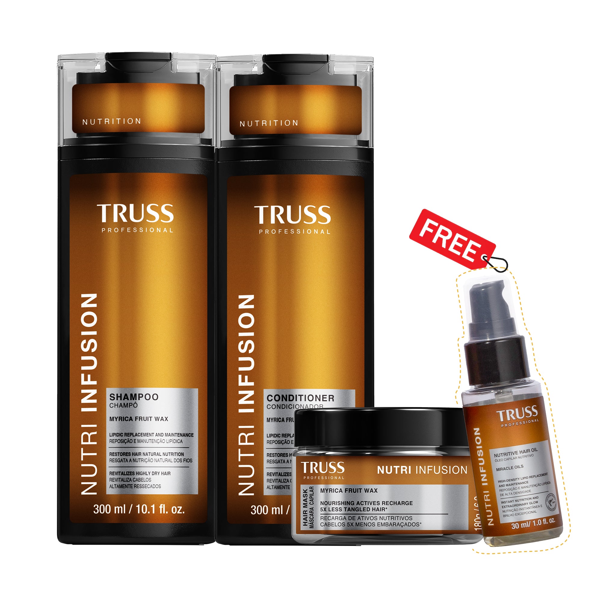 Nutri Infusion Haircare Bundle with Shampoo, Conditioner, Mask and Oil