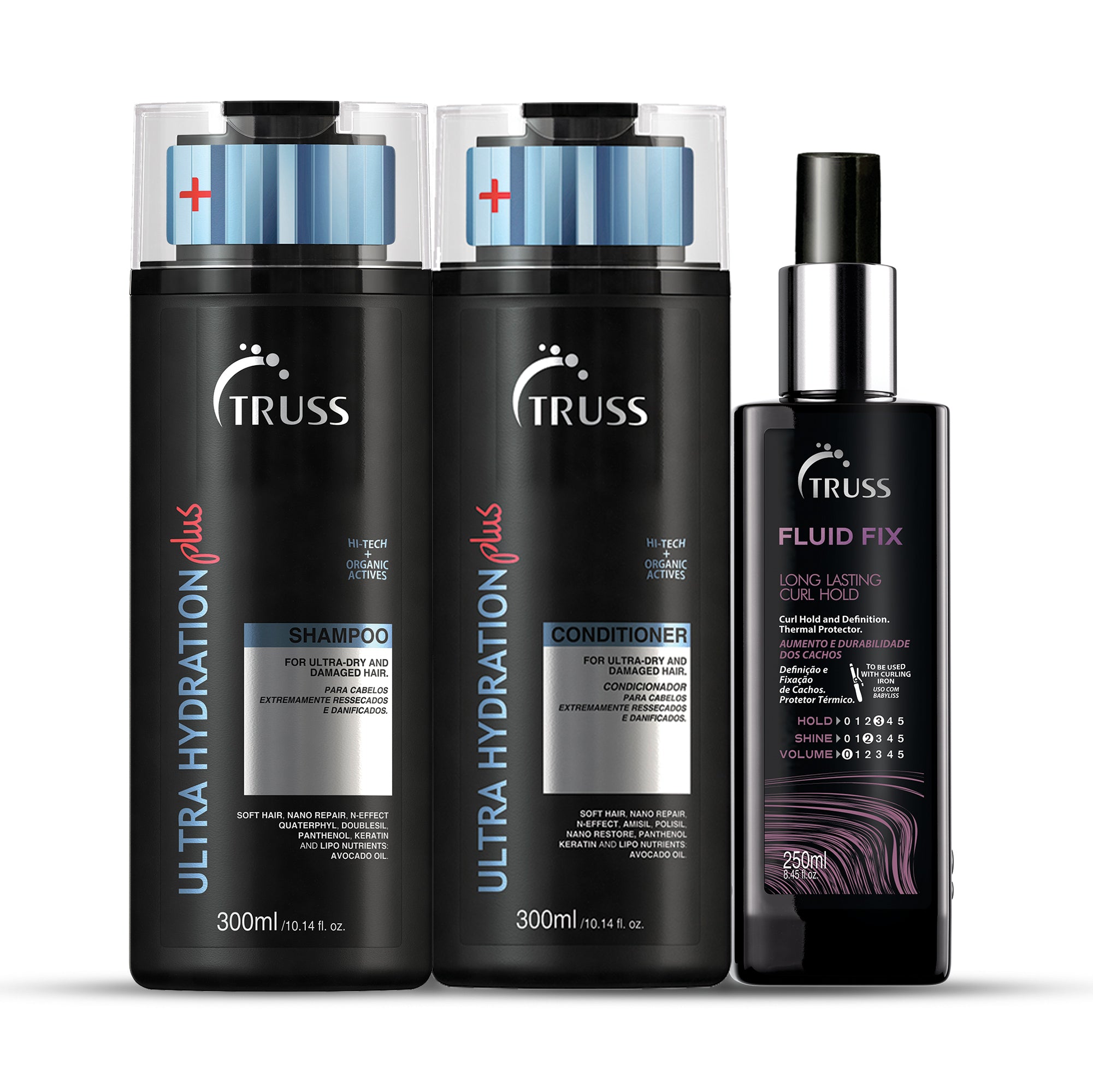 TRUSS Ultra Hydration Plus Bundle with Fluid Fix Leave-in for Dry Hair