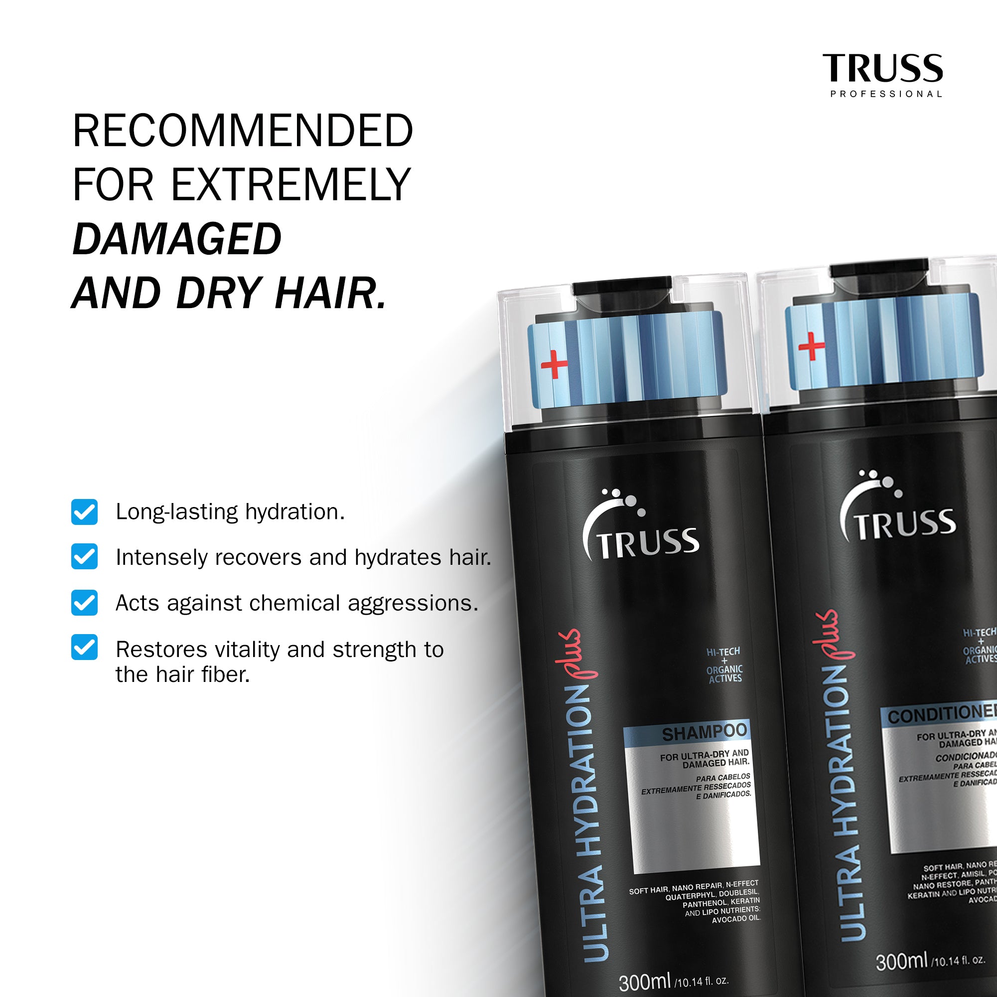 TRUSS Ultra Hydration Plus Bundle with Fluid Fix Leave-in for Dry Hair