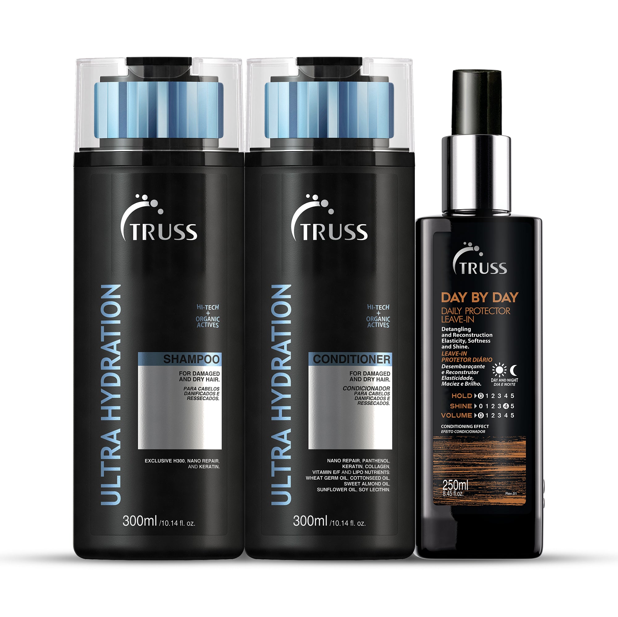 TRUSS Ultra Hydration Shampoo & Conditioner with Day by Day Leave-in Bundle