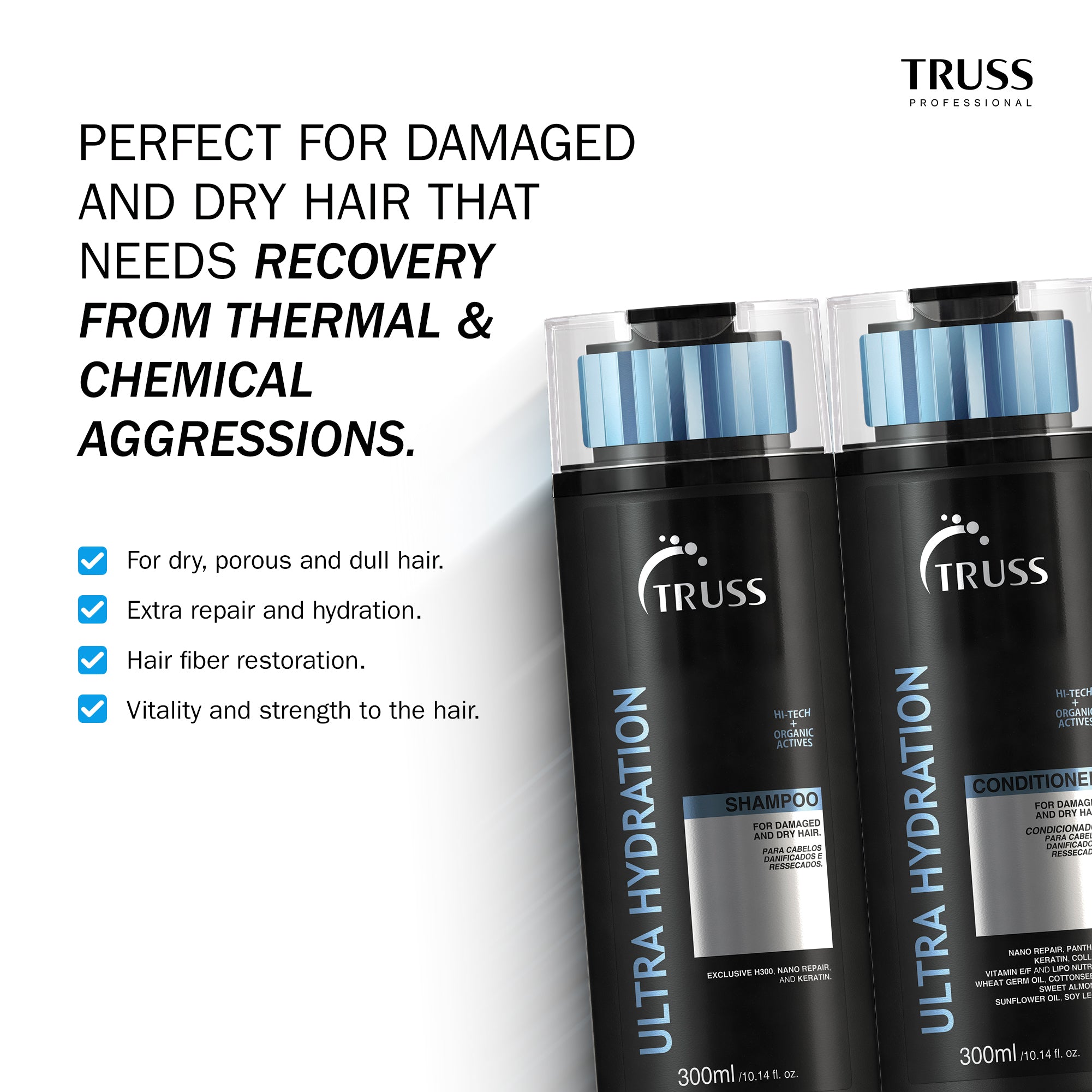TRUSS Ultra Hydration Shampoo & Conditioner with Day by Day Leave-in Bundle