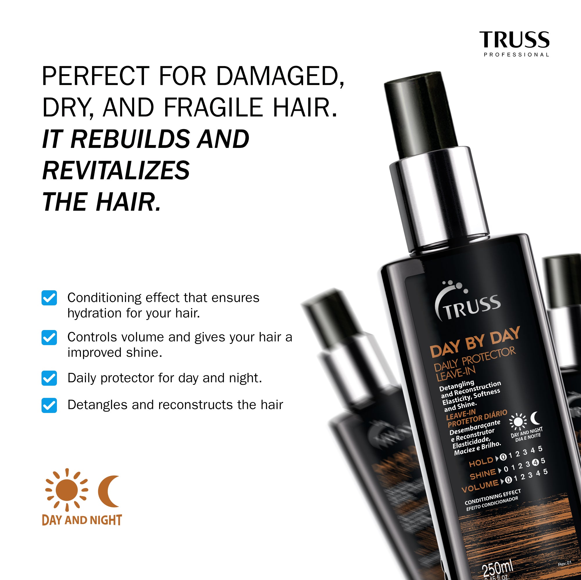 TRUSS Ultra Hydration Shampoo & Conditioner with Day by Day Leave-in Bundle